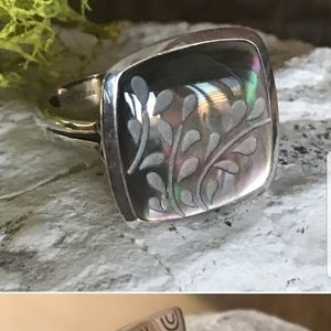 Silpada Sterling Silver Iridescent Etched Ring
